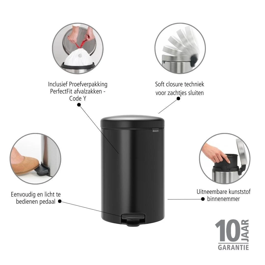 Brabantia NewIcon Pedaalemmer 20 Liter 14 Brabantia NewIcon Pedaalemmer 20 Liter - Afbeelding 12