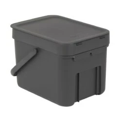 Brabantia Sort & Go Afvalemmer 6 L - Donkergrijs 16 Brabantia Sort & Go Afvalemmer 6 L - Donkergrijs -Brabantia 9472927