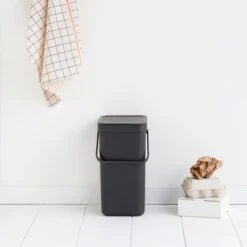 Brabantia Sort & Go Afvalemmer / Opberger 12 L - Donkergrijs -Brabantia 9472939