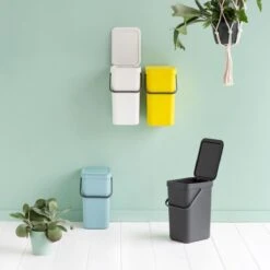 Brabantia Sort & Go Afvalemmer / Opberger 12 L - Donkergrijs -Brabantia 9472943