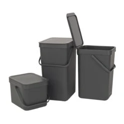 Brabantia Sort & Go Afvalemmer 6 L - Donkergrijs 22 Brabantia Sort & Go Afvalemmer 6 L - Donkergrijs -Brabantia 9472954
