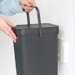 Brabantia Sort & Go Afvalemmer / Opberger 16 L - Donkergrijs -Brabantia 9472961 1