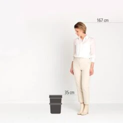 Brabantia Sort & Go Afvalemmer / Opberger 12 L - Donkergrijs -Brabantia 9472978