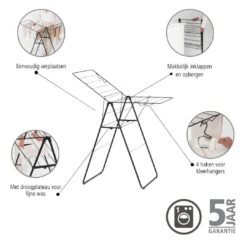 Brabantia HangOn Droogrek 15 Meter - Matt Black 35 Brabantia HangOn Droogrek 15 Meter - Matt Black -Brabantia 9474034