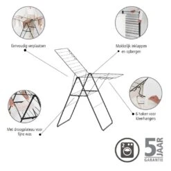 Brabantia HangOn Droogrek 20 Meter - Matt Black 35 Brabantia HangOn Droogrek 20 Meter - Matt Black -Brabantia 9474045