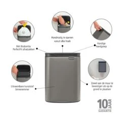 Brabantia Bo Afvalemmer 4 L - Platinum 23 Brabantia Bo Afvalemmer 4 L - Platinum -Brabantia 9483904