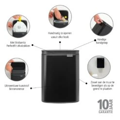 Brabantia Bo Afvalemmer 4 L - Matt Black 38 Brabantia Bo Afvalemmer 4 L - Matt Black -Brabantia 9483952