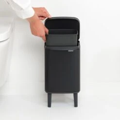 Brabantia Bo Hi Afvalemmer 4 L - Matt Black -Brabantia 9484037