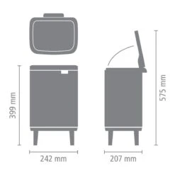 Brabantia Bo Hi Afvalemmer 7 L - Platinum -Brabantia 9484047