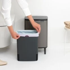 Brabantia Bo Hi Afvalemmer 12 L - Platinum -Brabantia 9484058