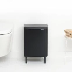Brabantia Bo Hi Afvalemmer 12 L - Matt Black -Brabantia 9484068