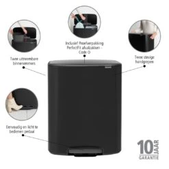 Brabantia Bo Pedaalemmer 2 X 30 L - Zwart 35 Brabantia Bo Pedaalemmer 2 X 30 L - Zwart -Brabantia 9484776