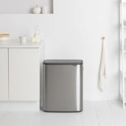 Brabantia Bo Touch Bin 2 X 30 L - Vingerafdrukvrij - Zilver -Brabantia 9488421