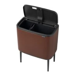 Brabantia Bo Touch Bin Afvalemmer 11 + 23 L - Mineral Cosy Brown -Brabantia 9489063
