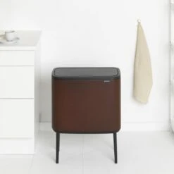 Brabantia Bo Touch Bin Afvalemmer 11 + 23 L - Mineral Cosy Brown -Brabantia 9489124