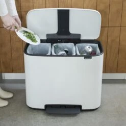 Brabantia Bo Pedaalemmer 3 X 11 L - Wit -Brabantia 9497704