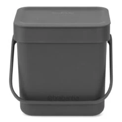 Brabantia Sort & Go Afvalemmer 3 L - Donkergrijs -Brabantia 9519114