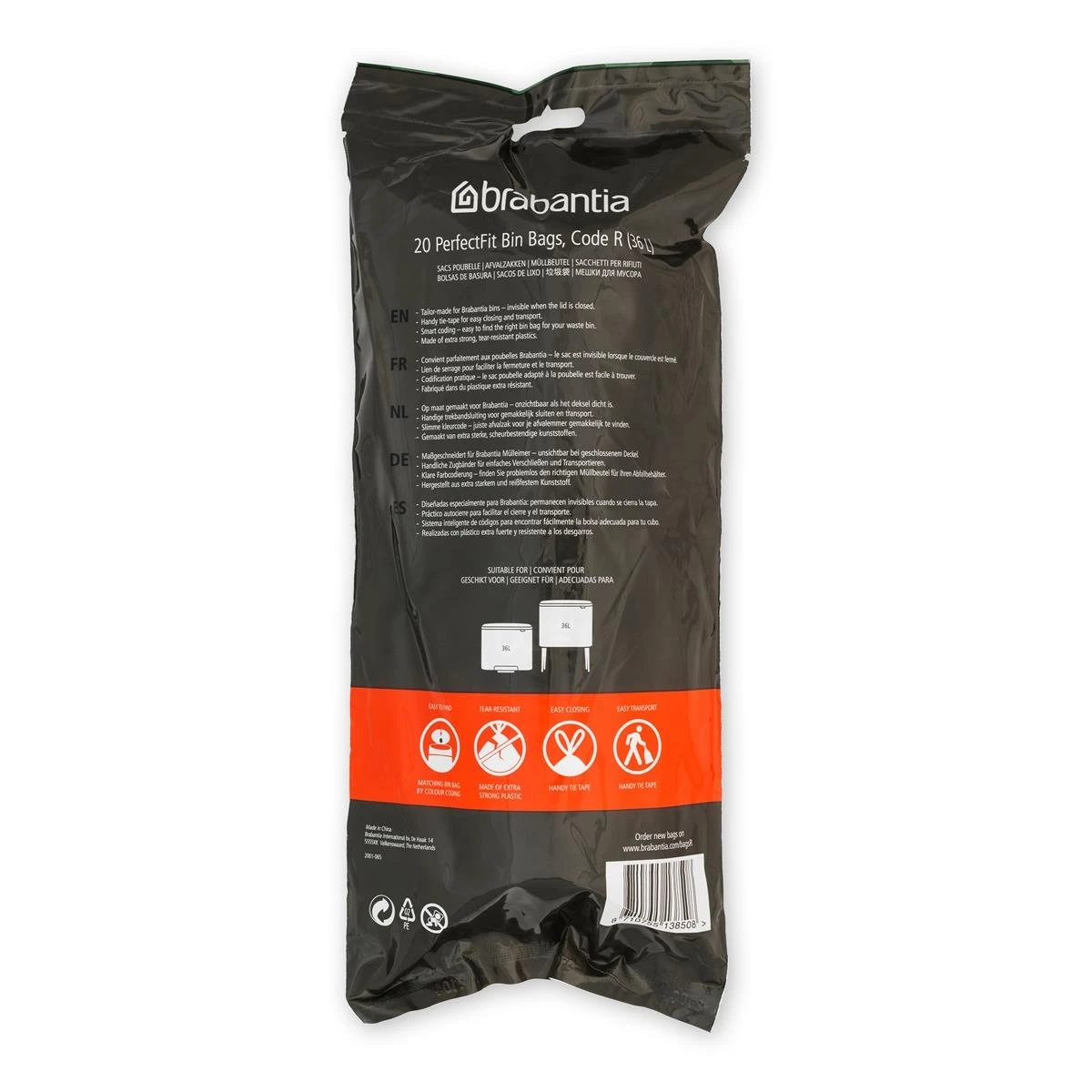 Brabantia Type R PerfectFit Jaarverpakking Afvalzak 36 Liter - 120 Stuks 11 Brabantia Type R PerfectFit Jaarverpakking Afvalzak 36 Liter - 120 Stuks - Afbeelding 9